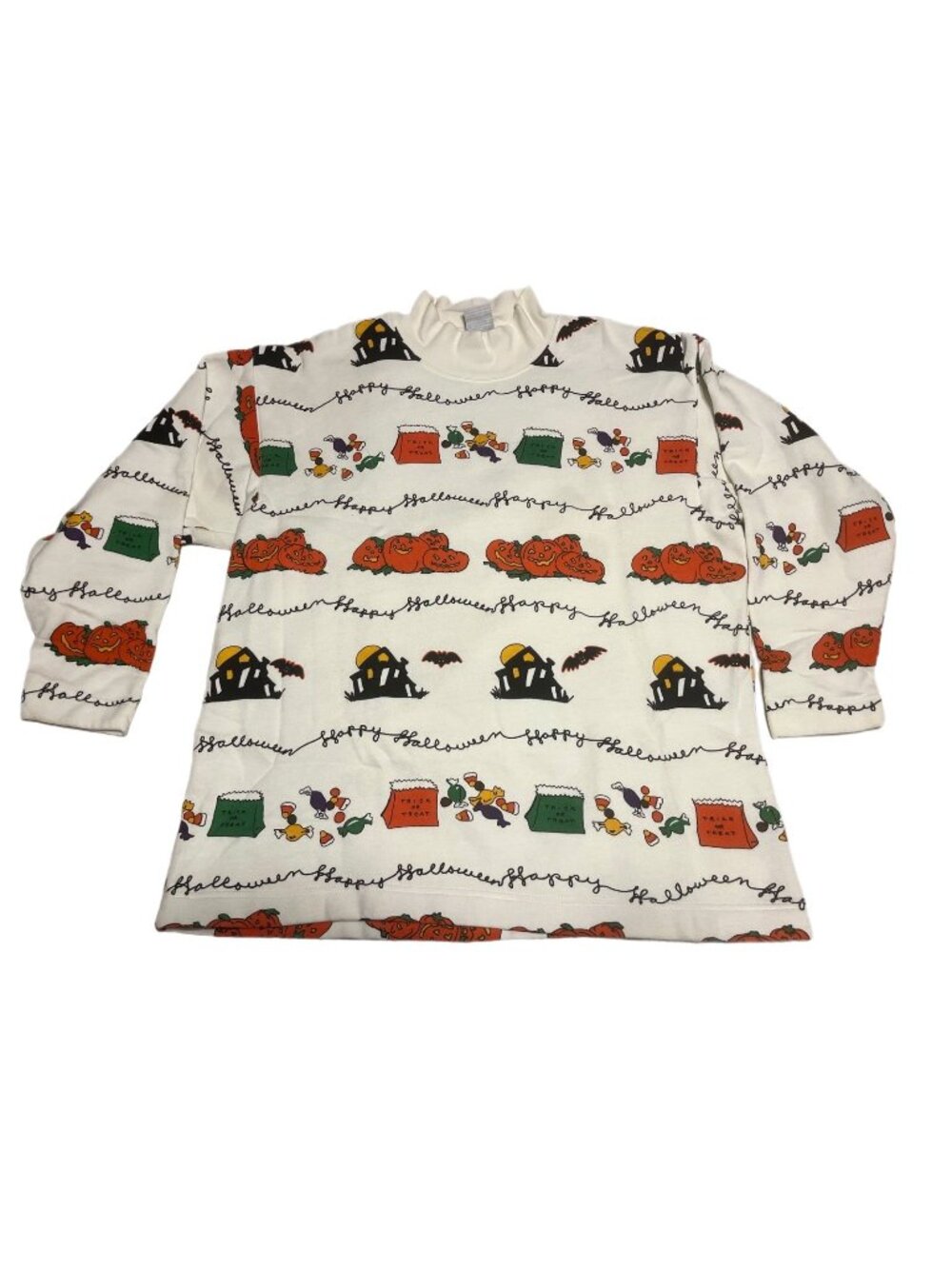 Halloween Talbots Trick Or Treat Mock Neck Sweatshirt/ Top M